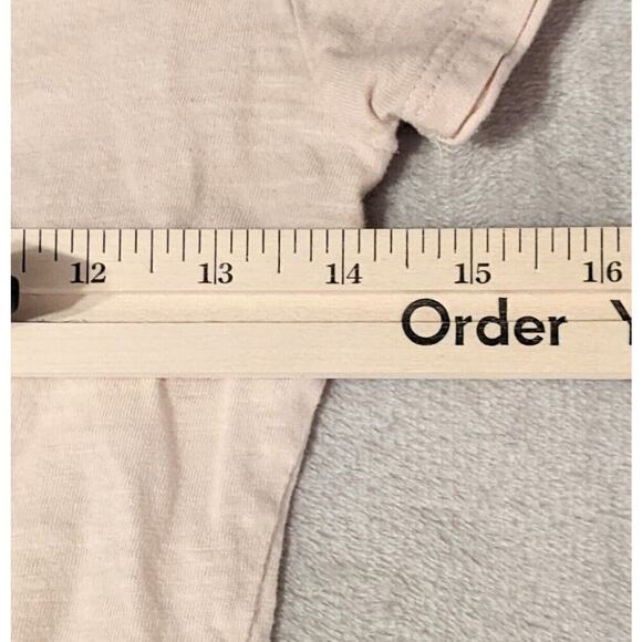 Free People Top Womens XS Blush Pink Cutout Crochet Back Short Sleeve Tee Boho - Picture 5 of 6